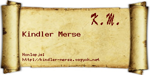 Kindler Merse névjegykártya